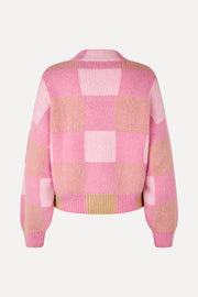 Stine Goya UK Gingham Check Sweater Knit Pink Gingham Check