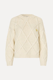 Stine Goya UK Handknit Cable Sweater Knit Porcelain Cream