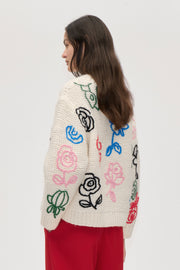 Stine Goya UK Handknit Sweater Knit Multiflowers