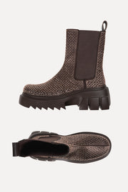 Stine Goya UK Hybrid Crystalized Wedge Footwear Chocolate