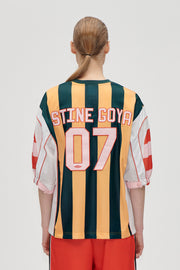 Stine Goya UK Jersey Snap Tee Top Multi Stripes