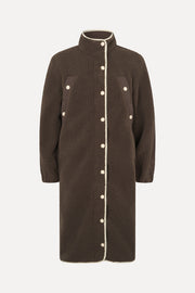 Stine Goya UK Long Fleece Coat Outerwear Dark Oak