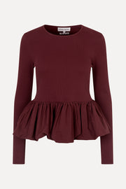 Stine Goya UK Long Sleeve Balloon Top Top Tawny Port
