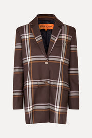 Stine Goya UK Long Sleeve Boxy Blazer Jacket Weaved Checks