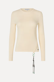 Stine Goya UK Long Sleeve Carabiner Rib Top Top White