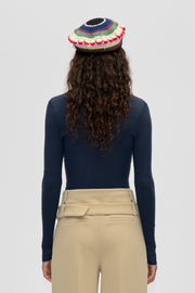 Stine Goya UK Long Sleeve Crewneck Top Midnight Navy