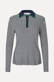 Stine Goya UK Long Sleeve Knit Polo Knit Soft Striped Rib