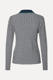 Stine Goya UK Long Sleeve Knit Polo Knit Soft Striped Rib