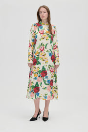 Stine Goya UK Long Sleeve Midi Dress Dress Ephemeral Bloom