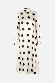 Stine Goya UK Long Sleeve Midi Dress Dress Black Dots