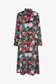 Stine Goya UK Long Sleeve Midi Dress Dress Painted Rose Garden