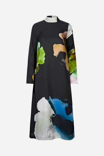 Stine Goya UK Long Sleeve Midi Dress Dress Watercolor Bloom Maxi
