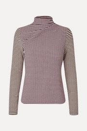 Stine Goya UK Long Sleeve Pleated Shoulder Top Top Pink/Black