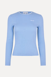Stine Goya UK Long Sleeve Rib Top Top Bel Air Blue