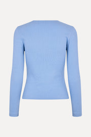 Stine Goya UK Long Sleeve Rib Top Top Bel Air Blue