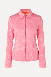 Stine Goya UK Long Sleeve Tailored Shirt Top Rose Relief