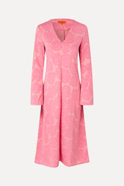 Stine Goya UK Long Sleeve V Neck Dress Dress Rose Relief