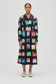 Stine Goya UK Long Sleeve Workwear Midi Dress Dress Refugios