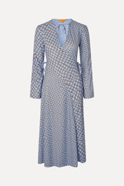 Stine Goya UK Long Sleeve Wrap Tie Dress Dress Graphic Weave