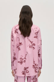 Stine Goya UK Loose Long Sleeve Shirt Top Rose On Rose