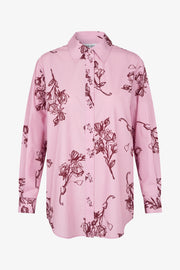 Stine Goya UK Loose Long Sleeve Shirt Top Rose On Rose