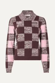Stine Goya UK Mix Stripe Polo Collar Sweater Knit Multichecks Mix