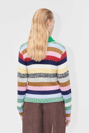 Stine Goya UK Mix Stripe Polo Collar Sweater Knit Stripes Mix