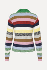 Stine Goya UK Mix Stripe Polo Collar Sweater Knit Stripes Mix