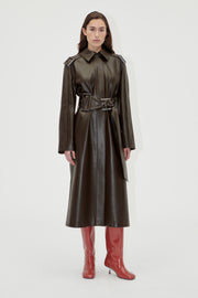 Stine Goya UK Oversized Trenchcoat With Buckle Belt Coat Chocolate