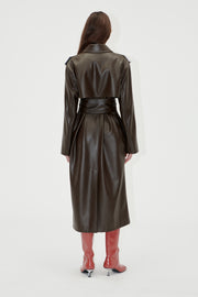 Stine Goya UK Oversized Trenchcoat With Buckle Belt Coat Chocolate