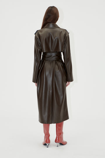 Stine Goya UK Oversized Trenchcoat With Buckle Belt Coat Chocolate