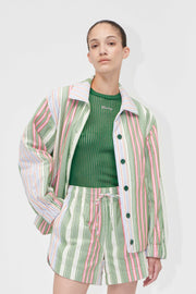 Stine Goya UK Oversized Utility Workwear Jacket Jacket Forest Stripe