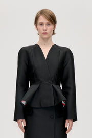 Stine Goya UK Peplum V Neck Jacket Jacket Black