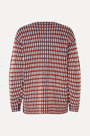 Stine Goya UK Plaited Cardigan with Pockets Knit Navy / Red / Cream