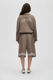 Stine Goya UK Pleated Eyelet Bermuda Pants Cherries On A Paisley