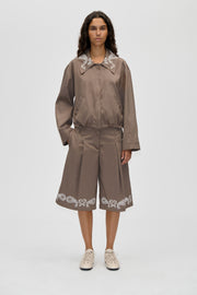 Stine Goya UK Pleated Eyelet Bermuda Pants Cherries On A Paisley