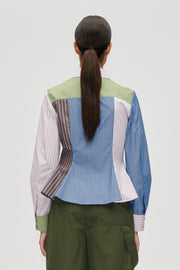 Stine Goya UK Pocket Peplum Shirt Top Multistripes Mix