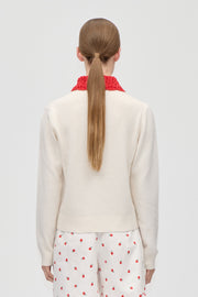 Stine Goya UK Polo Knit Knit Cream / Red