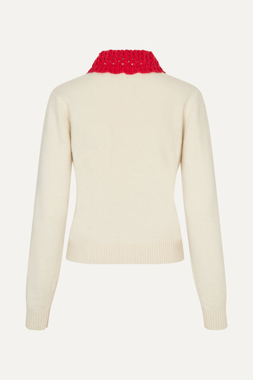 Stine Goya UK Polo Knit Knit Cream / Red