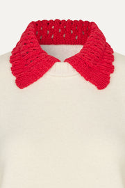 Stine Goya UK Polo Knit Knit Cream / Red