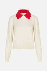 Stine Goya UK Polo Knit Knit Cream / Red