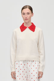 Stine Goya UK Polo Knit Knit Cream / Red