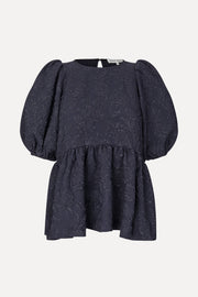 Stine Goya UK Puff Sleeve Peplum Top Top Garden Relief