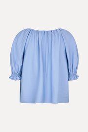 Stine Goya UK Puff Sleeve Top With Flower Details Top Bel Air Blue