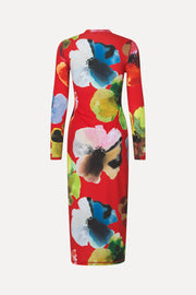 Stine Goya UK Pullover Long Sleeve Midi Dress Dress Bloom In Red