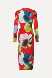 Stine Goya UK Pullover Long Sleeve Midi Dress Dress Bloom In Red