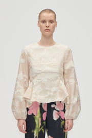 Stine Goya UK Romantic Ruffling Long Sleeve Top Top Multiflowers