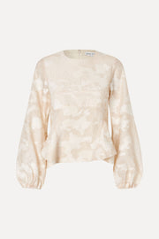 Stine Goya UK Romantic Ruffling Long Sleeve Top Top Multiflowers