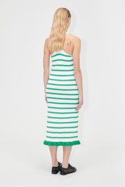 Stine Goya UK Ruffle Tank Dress Dress Green and Pink Stripes