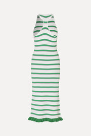 Stine Goya UK Ruffle Tank Dress Dress Green and Pink Stripes